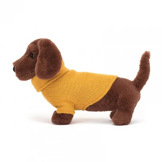Peluche Teckel Pull Jaune - Jellycat 4 Peluche Teckel Pull Jaune - Jellycat – Image 2